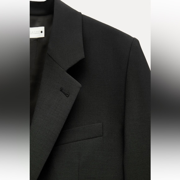Zara Oversized Wool Blend Jacket Blazer Coat ZW Collection Black size XS NWT - Picture 9 of 16